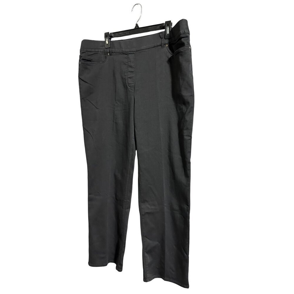 Alfred Dunner Black Modern Fit Comfort Stretch Pants Flattering Fit Size 16